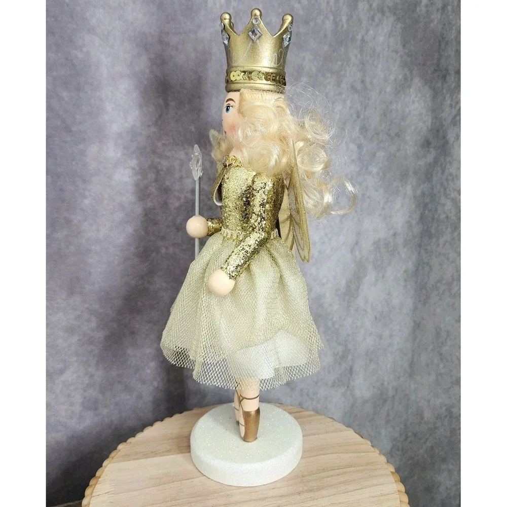 Gold Ballerina Princess Nutcracker Crown Tutu‎ Wooden Christmas 14